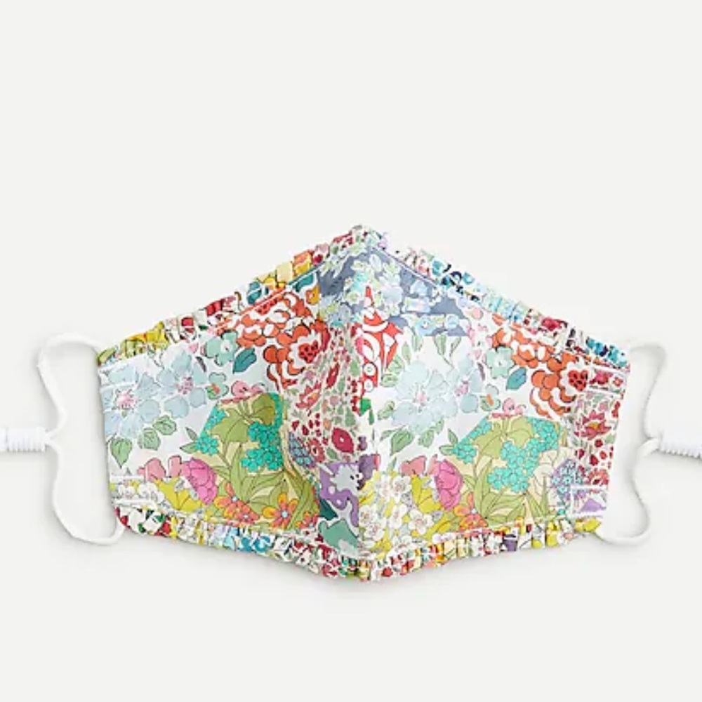 NWT J.Crew Ruffle-Trim mask in Liberty® Floral